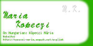 maria kopeczi business card
