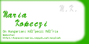 maria kopeczi business card